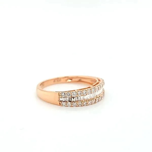 18k Rose Gold Three Row Diamond Ring Image 2 Arezzo Jewelers Elmwood Park, IL