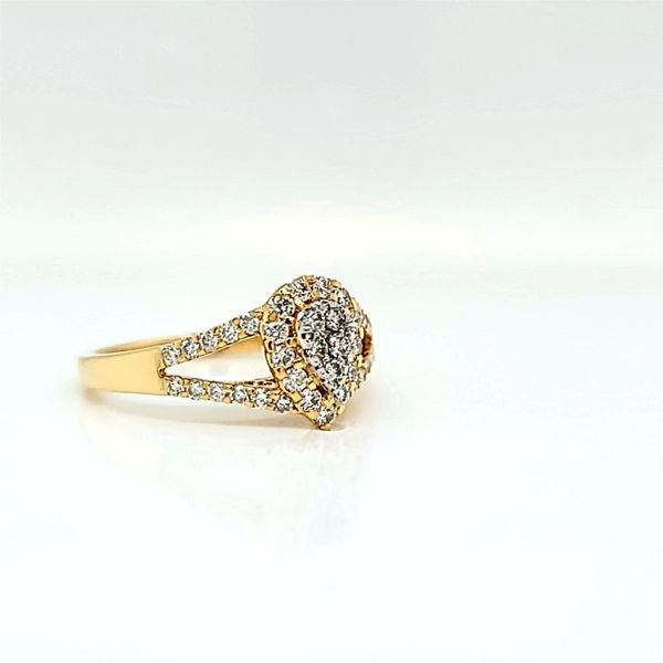 18k Yellow Gold Pear Halo Cluster Diamond Ring Image 3 Arezzo Jewelers Elmwood Park, IL