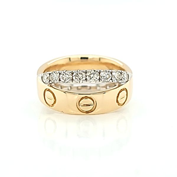 1.04ct Two Tone Gold  Diamond and Screw Design Ring Image 2 Arezzo Jewelers Elmwood Park, IL