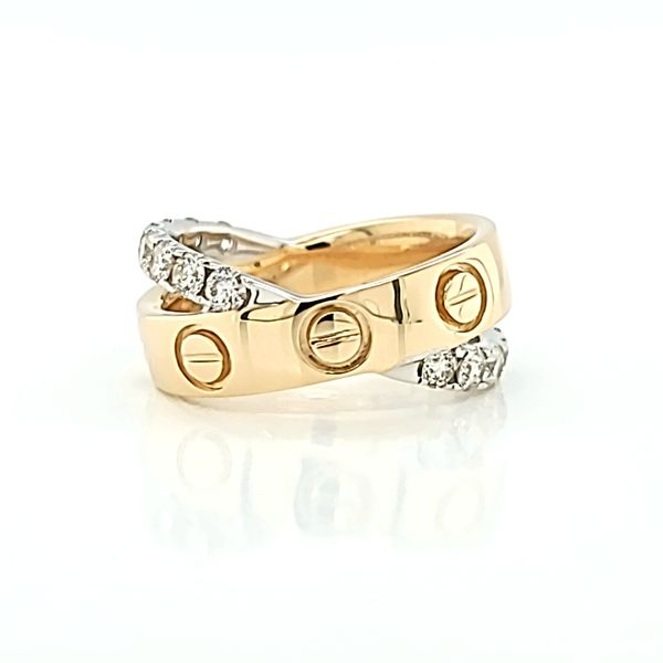 1.04ct Two Tone Gold  Diamond and Screw Design Ring Arezzo Jewelers Elmwood Park, IL