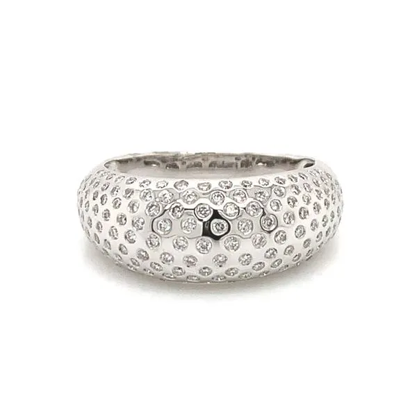 18k White Gold Flush Set Diamond Ring Image 2 Arezzo Jewelers Elmwood, IL