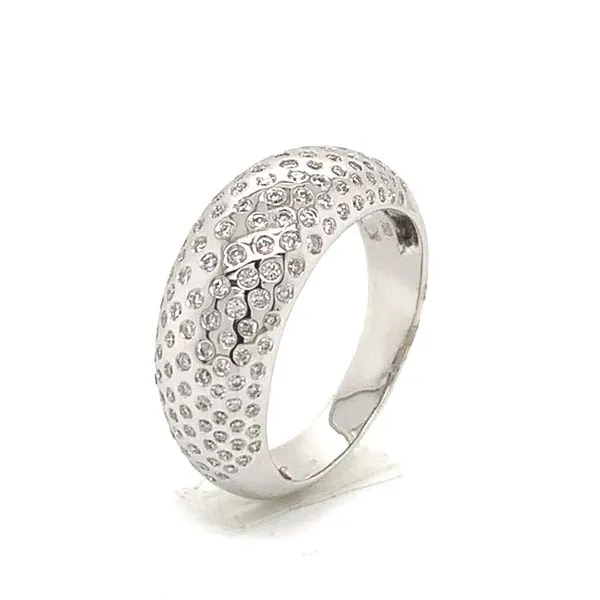 18k White Gold Flush Set Diamond Ring Image 4 Arezzo Jewelers Elmwood, IL