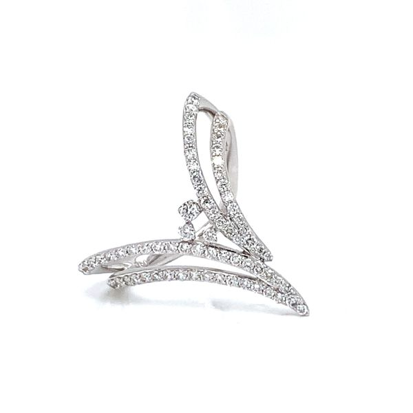 18k White Gold Chevron Diamond Ring Image 2 Arezzo Jewelers Elmwood Park, IL