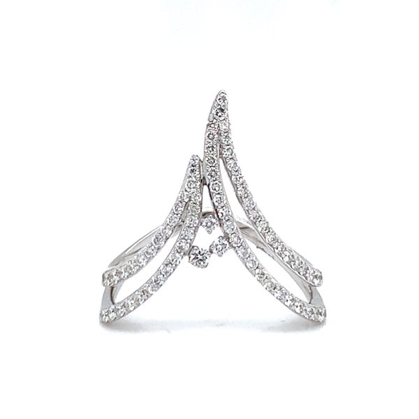 18k White Gold Chevron Diamond Ring Arezzo Jewelers Elmwood Park, IL