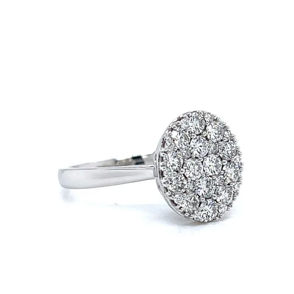 18k White Gold Oval Pave Diamond Ring Image 2 Arezzo Jewelers Elmwood, IL