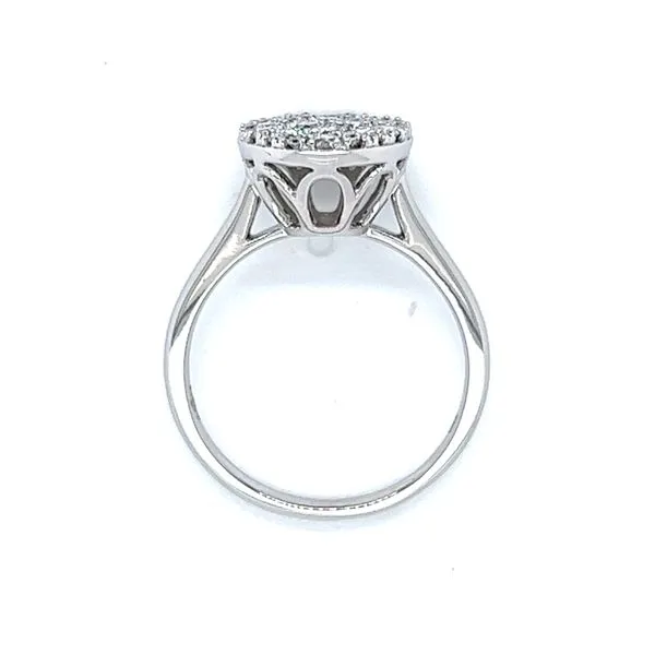 18k White Gold Oval Pave Diamond Ring Image 4 Arezzo Jewelers Elmwood, IL