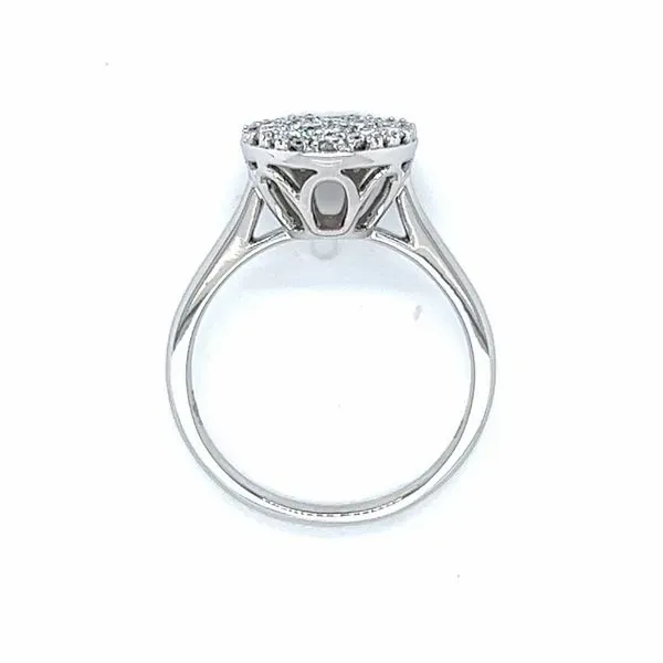 18k White Gold Oval Pave Diamond Ring Image 4 Arezzo Jewelers Elmwood Park, IL