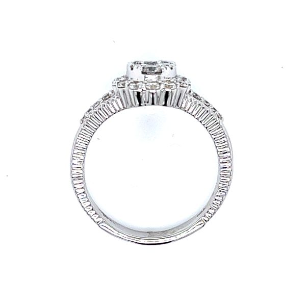 18k White Gold Art Deco Oval Halo Diamond Ring Image 4 Arezzo Jewelers Elmwood Park, IL