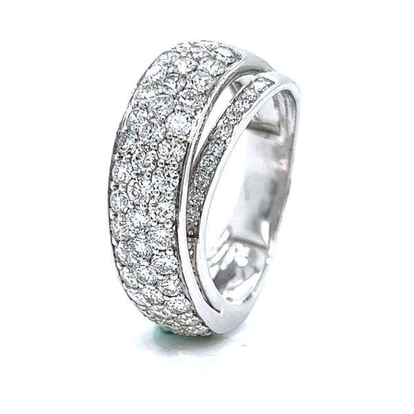 18k White Gold Pave Crossover Diamond Ring, 1.85cts Image 2 Arezzo Jewelers Elmwood Park, IL