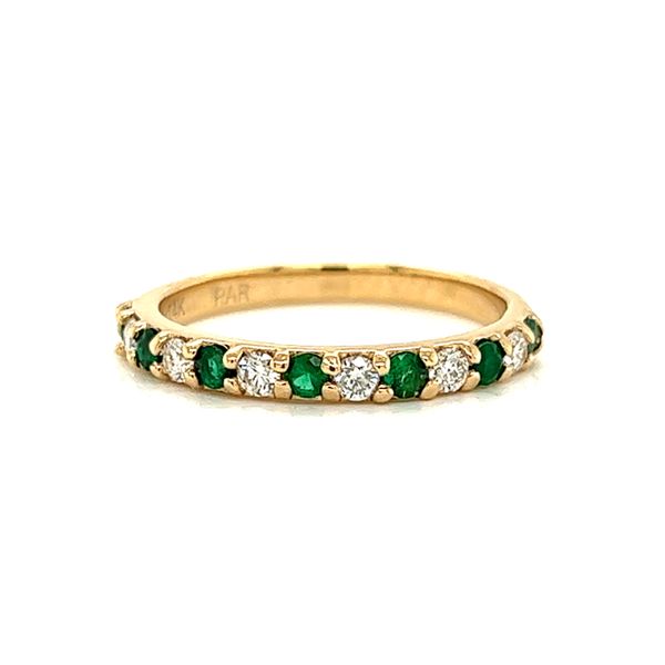 Emerald and Diamond Yellow Gold Stackable Band Arezzo Jewelers Elmwood Park, IL