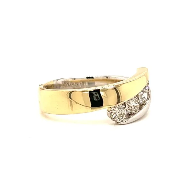 14k Two Tone 5-Stone Diamond Bypass Ring Image 3 Arezzo Jewelers Elmwood Park, IL