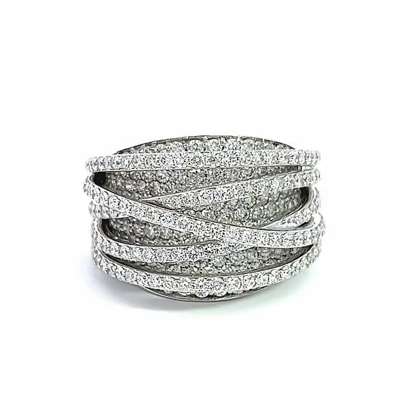 Elegant 18K White Gold Free Form Designer Ring with Brilliant Diamonds - Italian Craftsmanship Image 4 Arezzo Jewelers Elmwood Park, IL