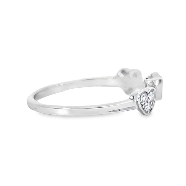 Chic 14K White Gold Stackable Heart Fashion Ring with Diamonds Image 2 Arezzo Jewelers Elmwood Park, IL