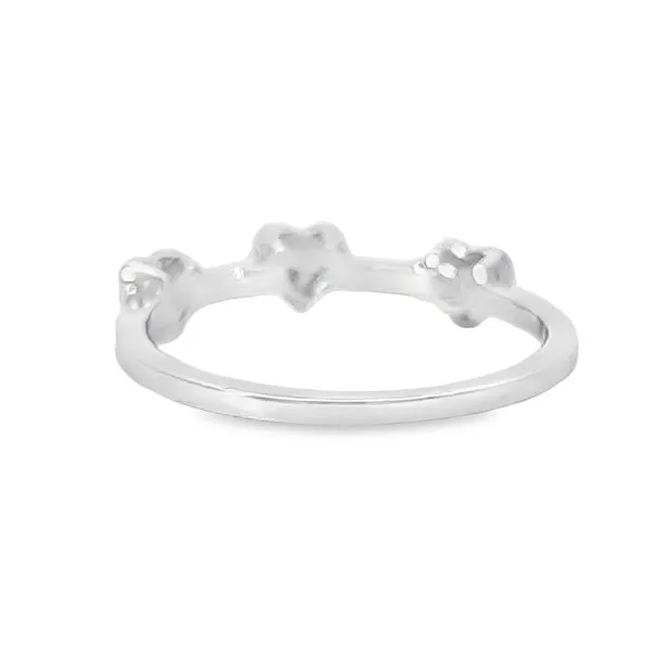 Chic 14K White Gold Stackable Heart Fashion Ring with Diamonds Image 4 Arezzo Jewelers Elmwood Park, IL