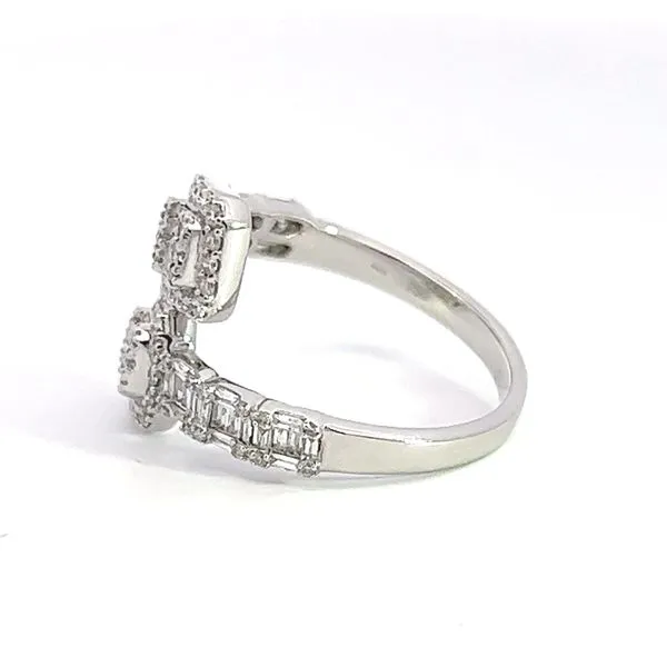 18k White Gold Diamond Bypass Ring