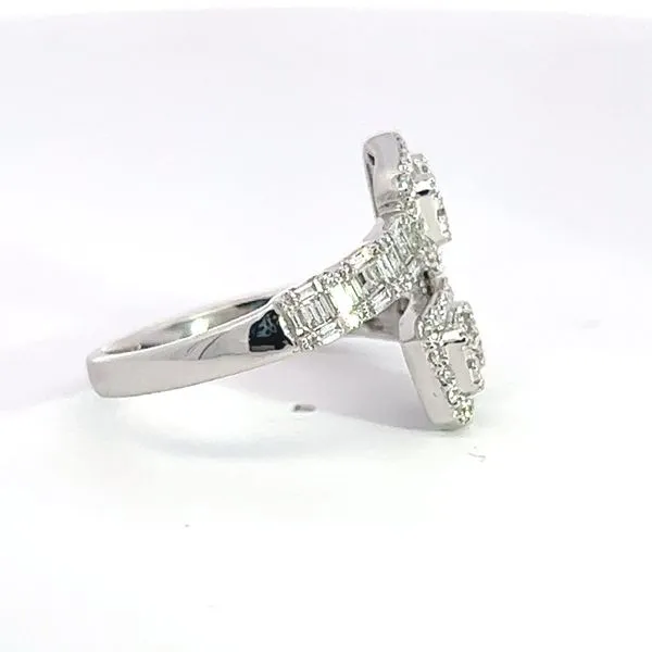 18k White Gold Diamond Bypass Ring