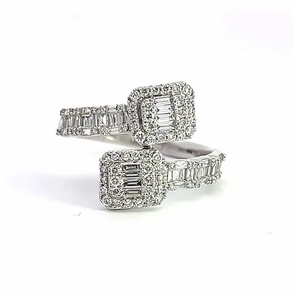 18k White Gold Diamond Bypass Ring