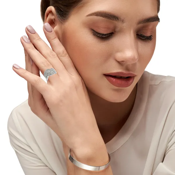 Estate Diamond Cluster Cocktail Ring Image 5 Arezzo Jewelers Elmwood Park, IL