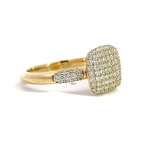 18k Yellow Gold Cushion Diamond Cluster Ring Image 2 Arezzo Jewelers Elmwood Park, IL