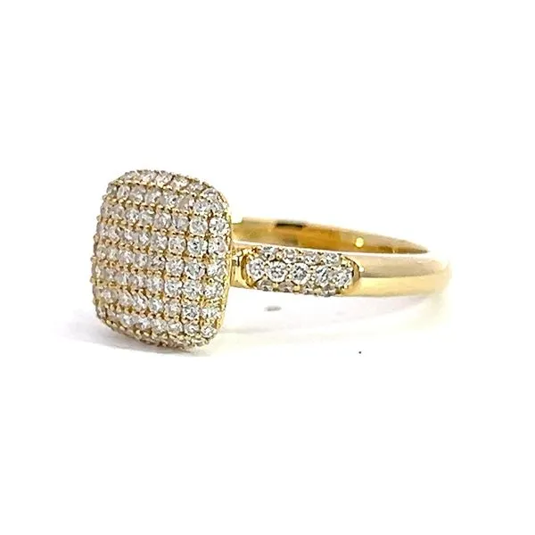 18k Yellow Gold Cushion Diamond Cluster Ring Image 3 Arezzo Jewelers Elmwood Park, IL