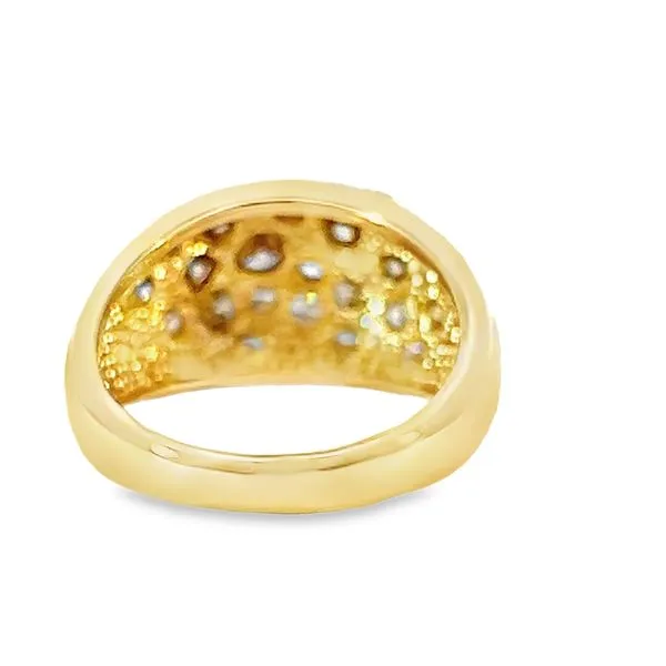 14k Yellow Gold Domed Diamond Cocktail Ring Image 4 Arezzo Jewelers Elmwood, IL