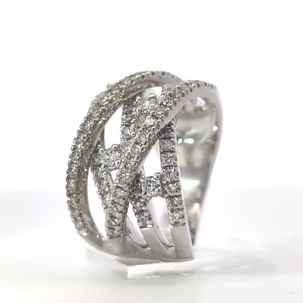 1.00CT TW Diamond Cocktail Fashion Ring in a wide Openwork Design Image 2 Arezzo Jewelers Elmwood Park, IL