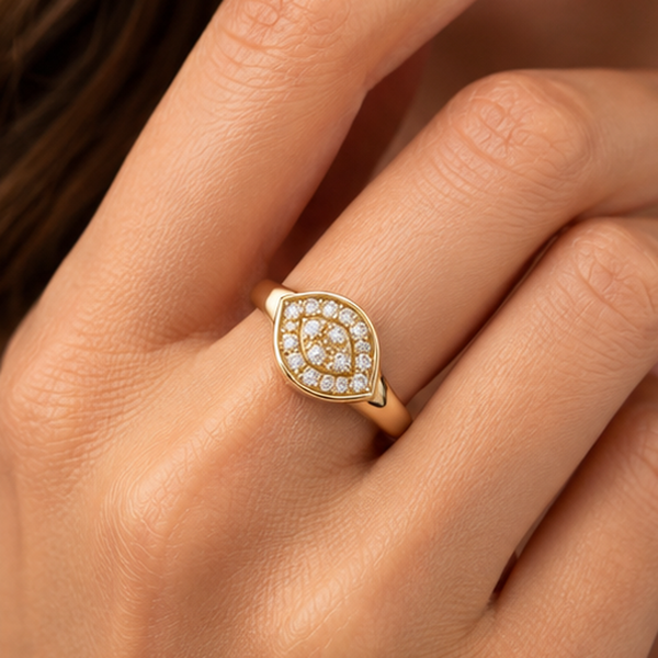 18K Yellow Gold Natural Pavé Diamond Leaf Ring by Savoia – 0.18 ctw Image 4 Arezzo Jewelers Elmwood Park, IL