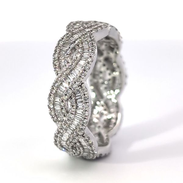 SAVOIA 18K White Gold Interwoven Diamond Eternity Band Image 2 Arezzo Jewelers Elmwood Park, IL