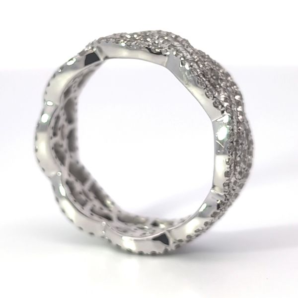 SAVOIA 18K White Gold Interwoven Diamond Eternity Band Image 4 Arezzo Jewelers Elmwood Park, IL