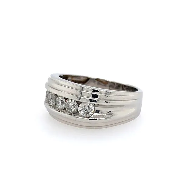 14k White Gold Men's Channel Set Diamond Ring - 1.00cts Image 2 Arezzo Jewelers Elmwood Park, IL