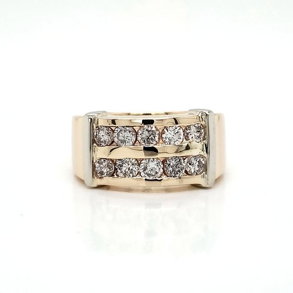 Yellow Gold Diamond Pinky Ring Image 2 Arezzo Jewelers Elmwood Park, IL