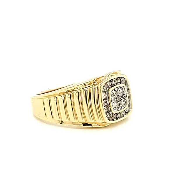 10k Yellow Gold Men's 1/2ct Diamond Signet Ring Image 2 Arezzo Jewelers Elmwood Park, IL