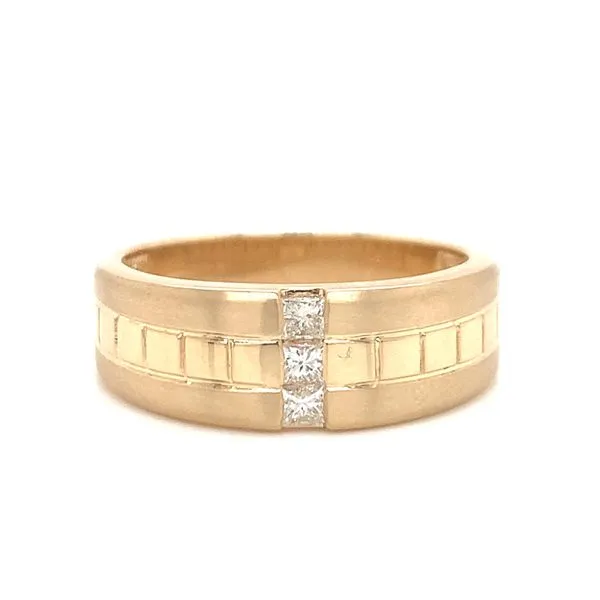 14k Yellow Gold Men's Diamond Ring Arezzo Jewelers Elmwood Park, IL