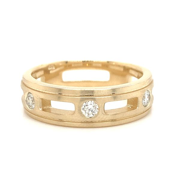 14k Yellow Gold Men's Diamond Ring Image 2 Arezzo Jewelers Elmwood Park, IL