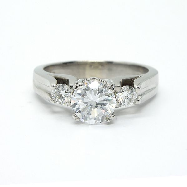 18k Gonshor Designer White Gold Diamond Engagement Ring Arezzo Jewelers Elmwood Park, IL