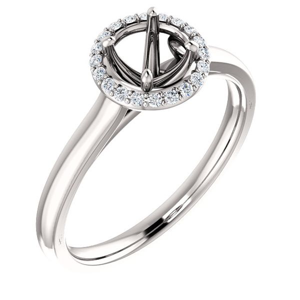 14k White Gold Halo Engagement Ring Image 2 Arezzo Jewelers Elmwood Park, IL