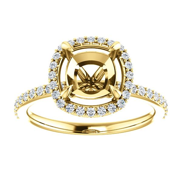 14k Yellow Gold Halo Engagement Ring Image 3 Arezzo Jewelers Elmwood Park, IL