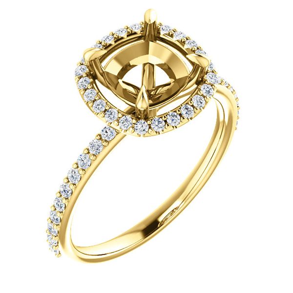 14k Yellow Gold Halo Engagement Ring Arezzo Jewelers Elmwood Park, IL