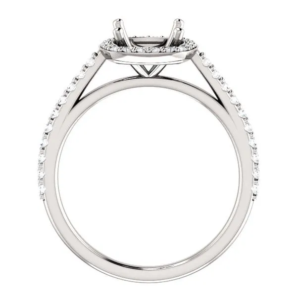 14k White Gold Halo Engagement Ring Image 2 Arezzo Jewelers Elmwood, IL