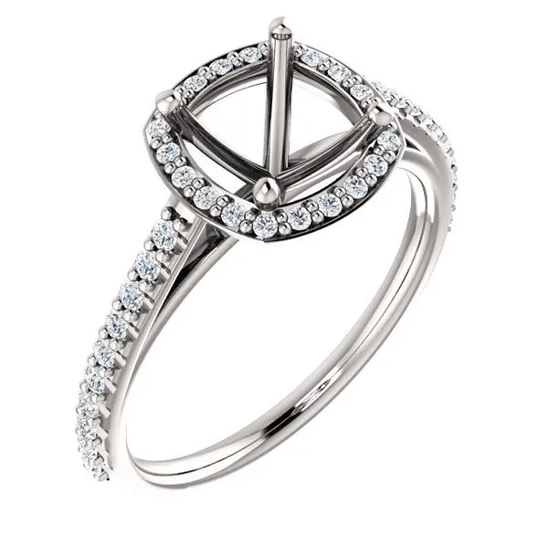14k White Gold Halo Engagement Ring similar item image