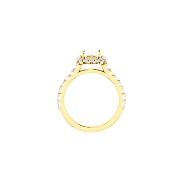 14k Yellow Gold Emerald Halo Engagement Ring Image 2 Arezzo Jewelers Elmwood Park, IL