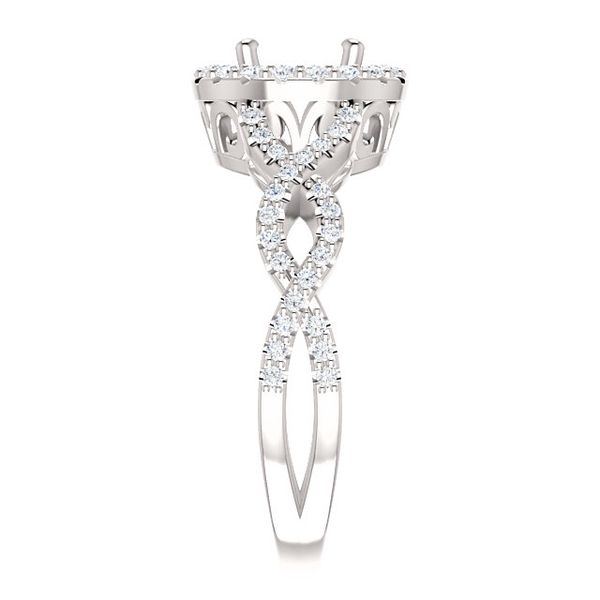 14k White Gold Halo Diamond Engagement Ring Image 3 Arezzo Jewelers Elmwood Park, IL