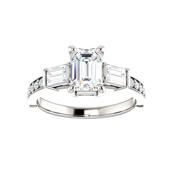 Baguette Accented Engagement Ring Arezzo Jewelers Elmwood Park, IL