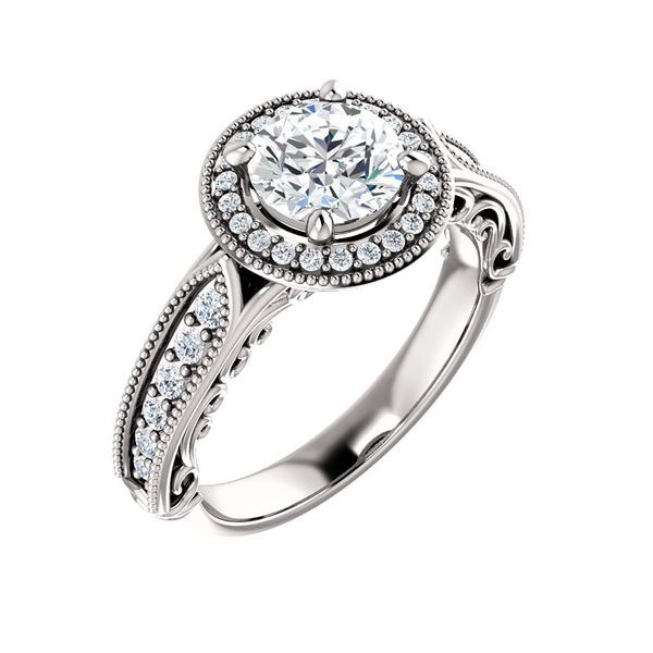 Vintage-Inspired Halo-Style Engagement Ring Image 3 Arezzo Jewelers Elmwood Park, IL