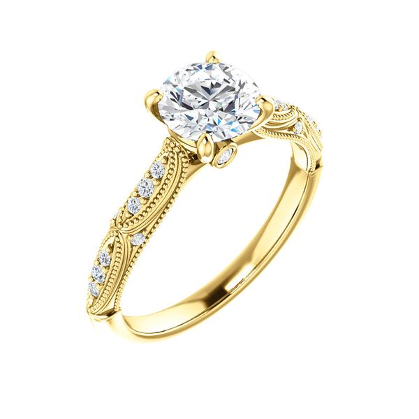 Vintage-Inspired Accented Engagement Ring Image 3 Arezzo Jewelers Elmwood Park, IL