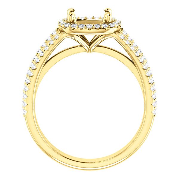 14k Yellow Cushion Halo Engagement Ring Image 2 Arezzo Jewelers Elmwood Park, IL