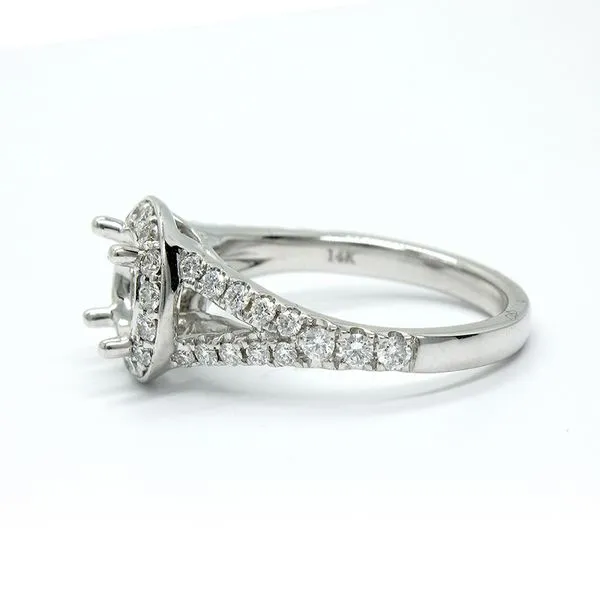 14k White Gold Diamonds Halo Engagement Ring Image 2 Arezzo Jewelers Elmwood Park, IL