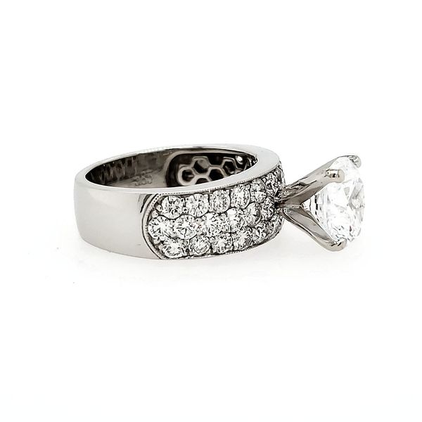 14k White Gold French Pave Diamond Engagement Ring Image 2 Arezzo Jewelers Elmwood Park, IL