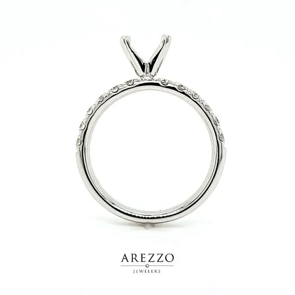 18k White Gold Single Row Pave Engagement Ring Mounting, .45cts Image 4 Arezzo Jewelers Elmwood Park, IL
