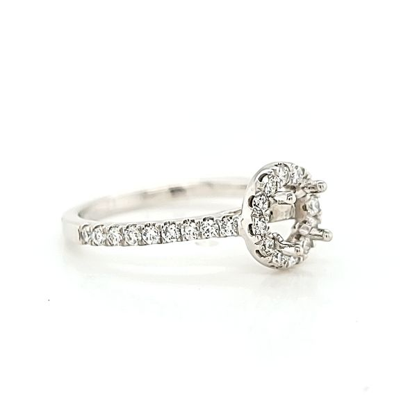 14k White Gold Classic Diamond Halo Engagement Ring Mounting Image 2 Arezzo Jewelers Elmwood Park, IL